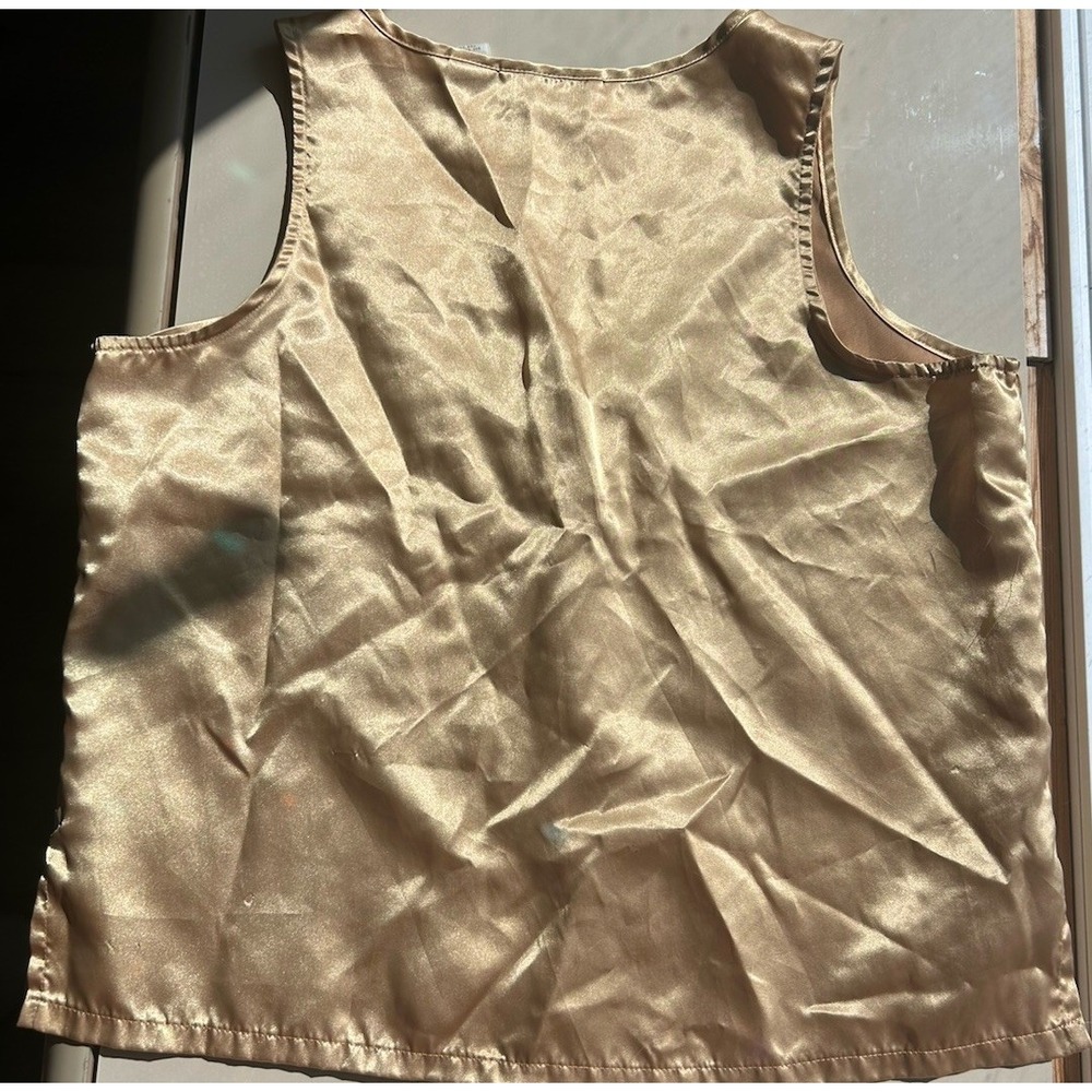 Vintage Victoria Secret Tank & Shorts Pajama Set Gold Buttons Down Small - Picture 4 of 8